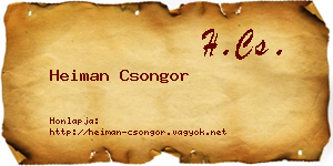 Heiman Csongor névjegykártya